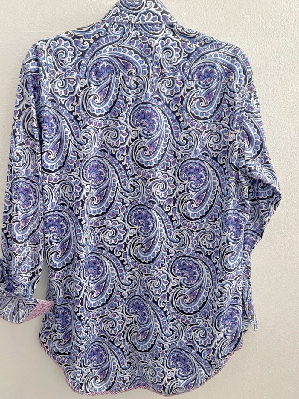 NEW Robert Graham Men's Paisley Button-Down Shirt Blue Purple Long Sleeve LARGE - Picture 5 of 10